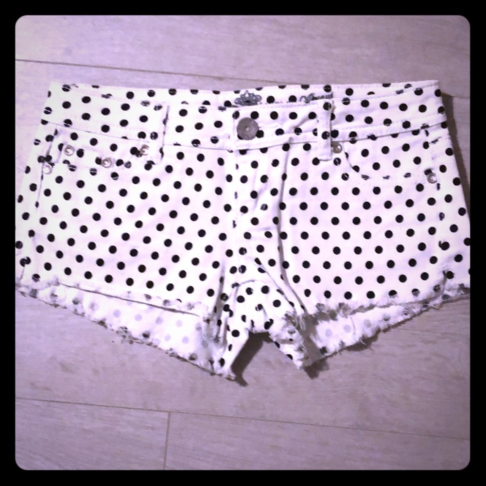 White denim shirts with black polka dots Sz 1